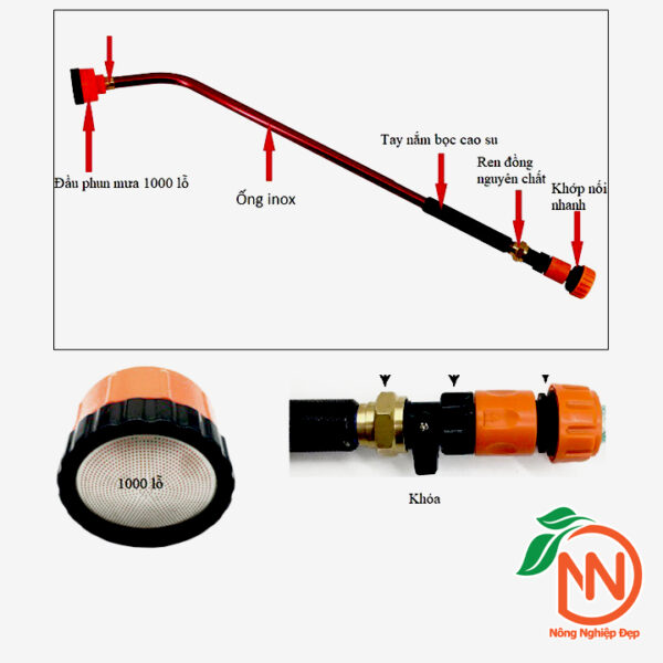 Vòi Tưới Cây 1000 Lỗ - Phun Nước Mịn - Hình ảnh 2